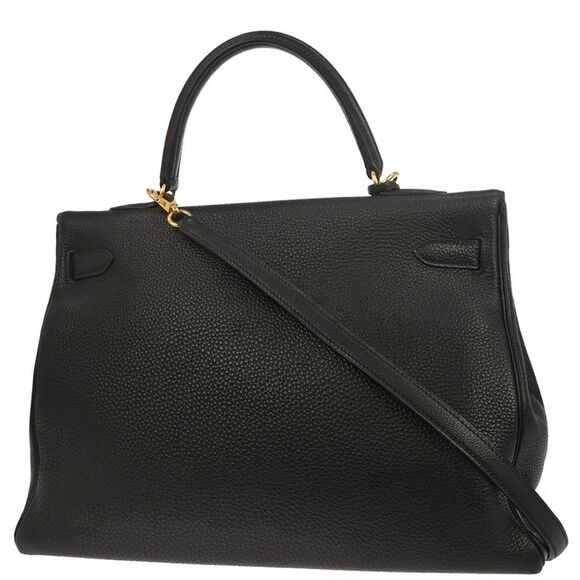 Hermes Kelly Handbag Black Togo With Gold Hardware Black Leather Handbag - Picture 2 of 10